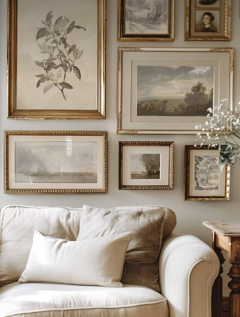 Canapé et tableaux