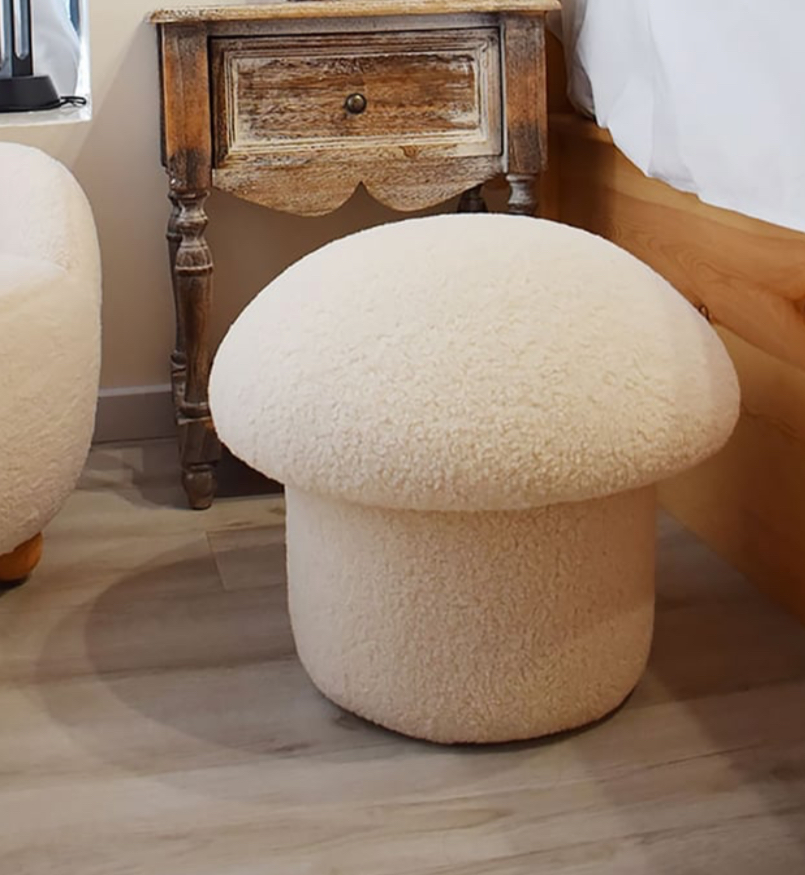 Pouf blanc champignon